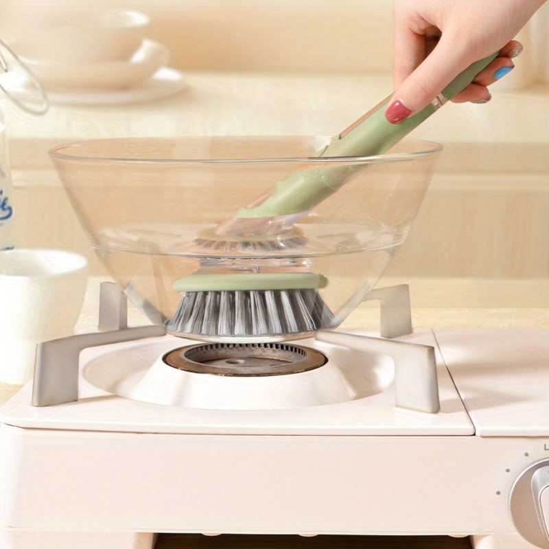 ergonomic dishwashing brush with soap dispenser extended handle replaceable head for of pots pans sinks essential kitchen tool Product details 7