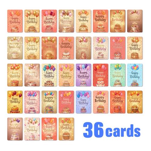 36pcs healing birthday greeting cards vibrant themed card set props ideal holiday gift option