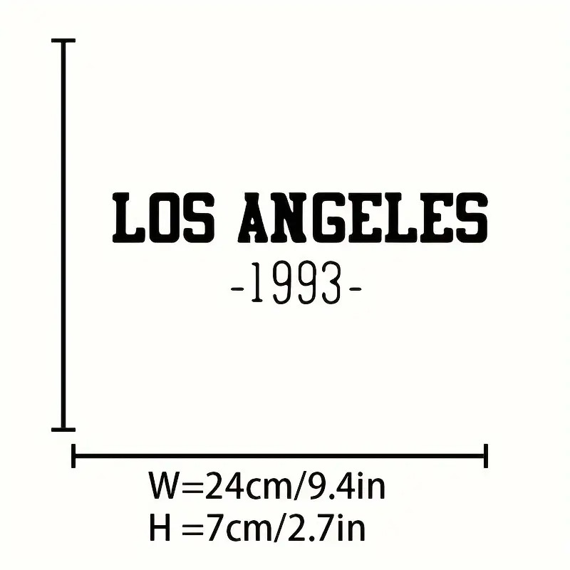 TEMU Fun Letter Heat Transfer Iron-on Patch- Los Angeles 1993 Vintage Style Decal, Washable Vinyl Sticker For T-shirts, Jeans, Backpacks& Apparel,