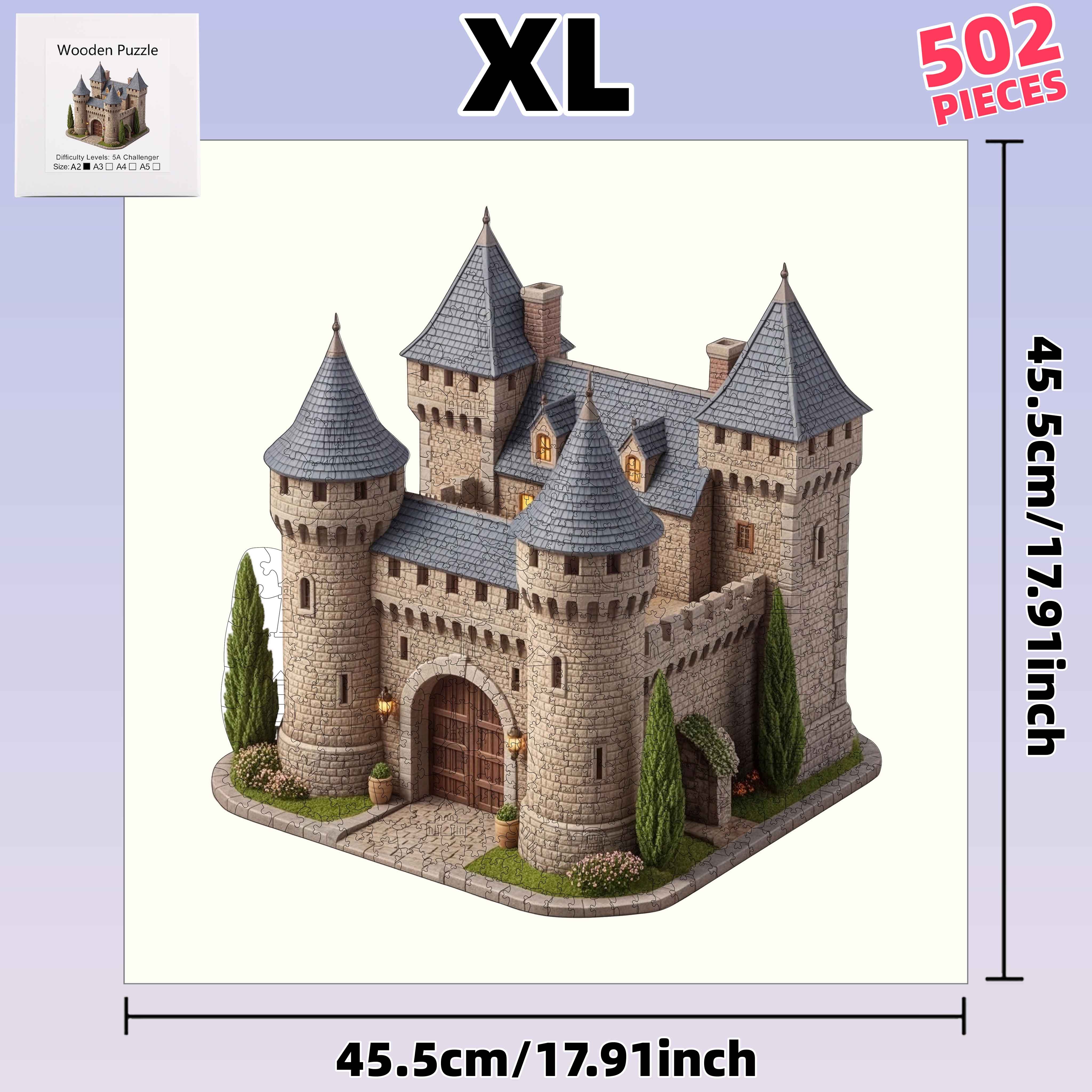 Castle Standing on a Mountain Peak 502pcs Wooden Puzzle