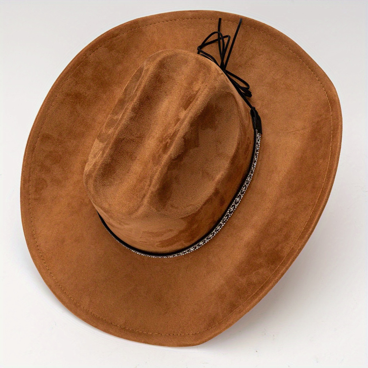 unisex vintage soft felt western cowgirl hat elastic band - Temu display picture 1
