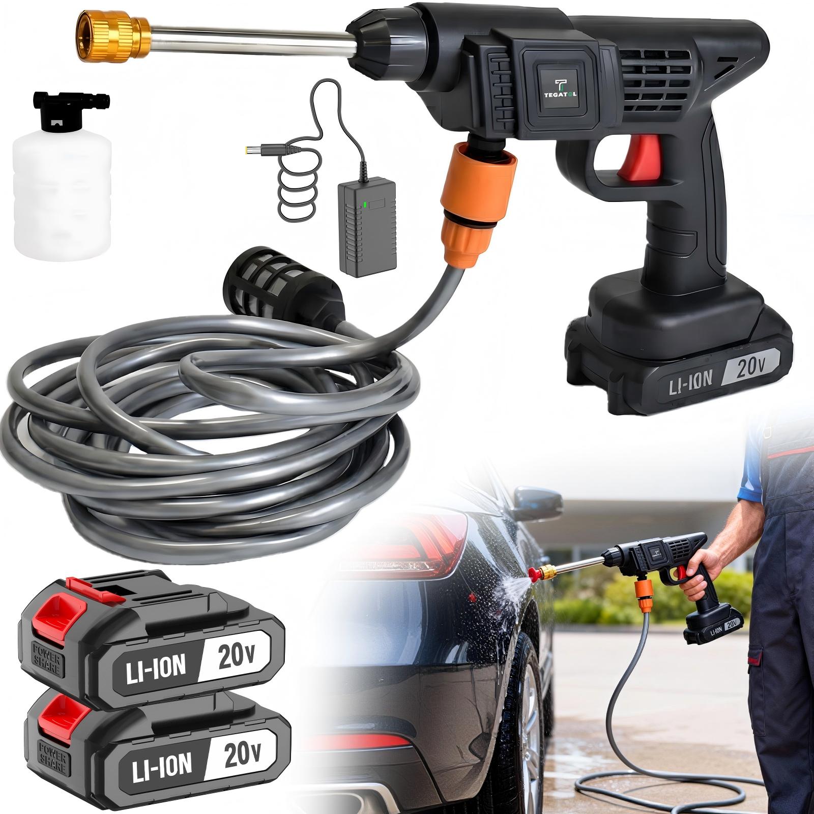 TEMU Cordless Pressure Washer Connect Hose & Nozzle - Heavy-duty 110v Cordless Power Washer, Battery, Portable Car Washer For Cars, Yards, Gardens