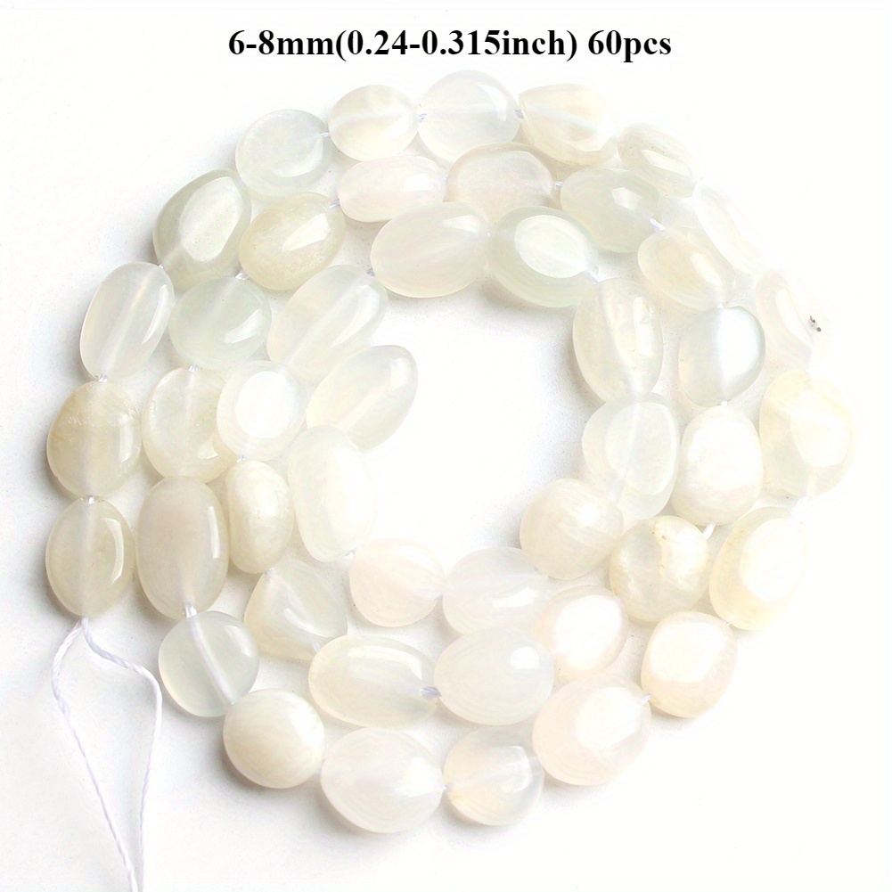 E-shop 6-8mm Natürliche Weiße Mondstein Perlen Unregelmäßige Steine für Schmuckherstellung DIY Armbänder Halsketten Material Ohrringe Zubehör