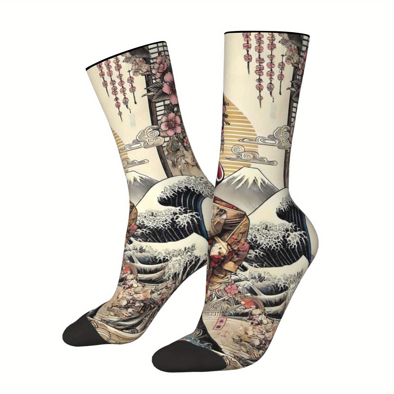 E-shop 1 Paar Neue Socken, Modisches Muster & Elastan-Mischung - Weiche und Bequeme Freizeitsocken, Atmungsaktive, Schweißabsorbierende Sportsocken