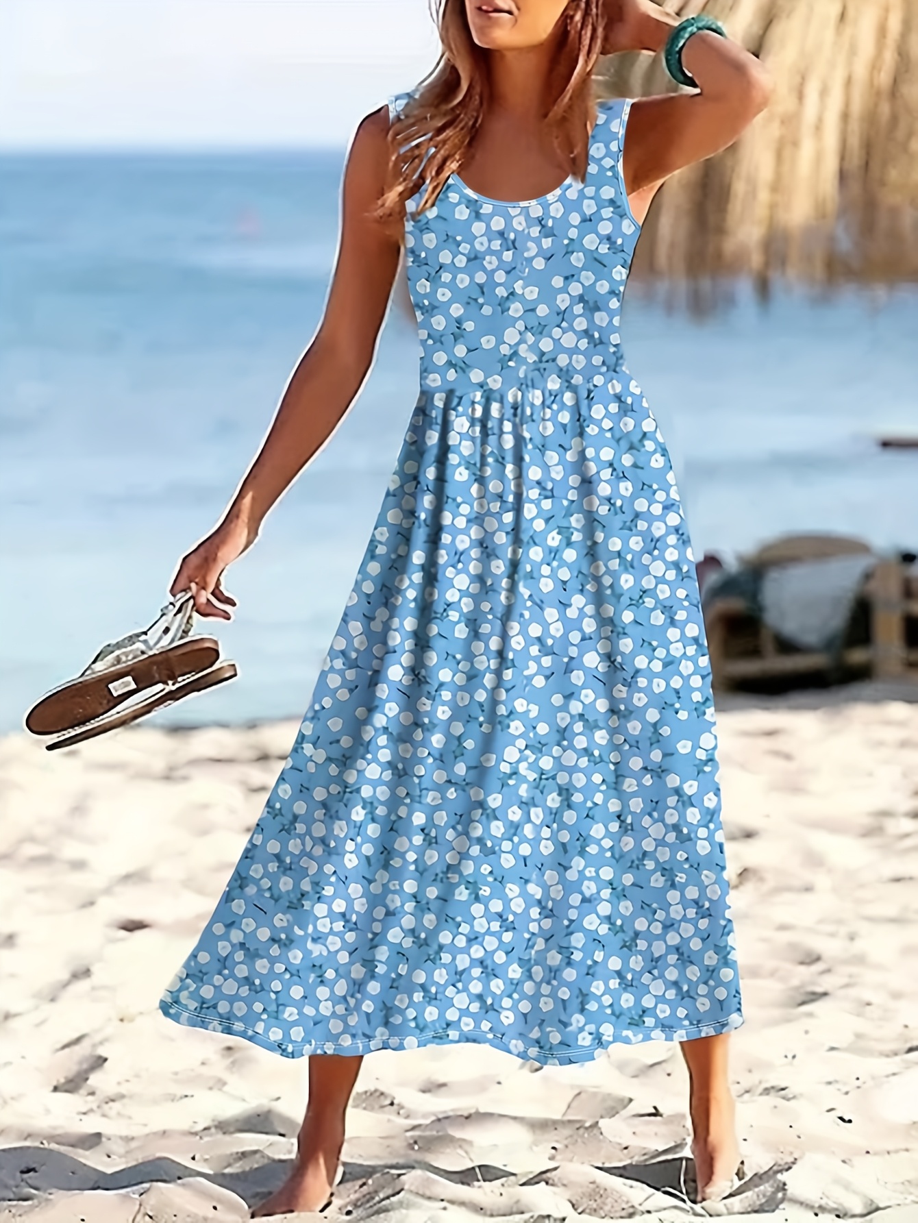 plus size empire waist dress sold on Temu United States