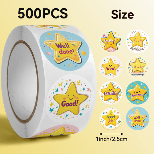 500pcs roll english reward stickers text motivation encouragement stickers 2 5cm 1 0inch round handmade stickers for notebook gift wrapping book decoration envelope closure cake decoration flower wrapping