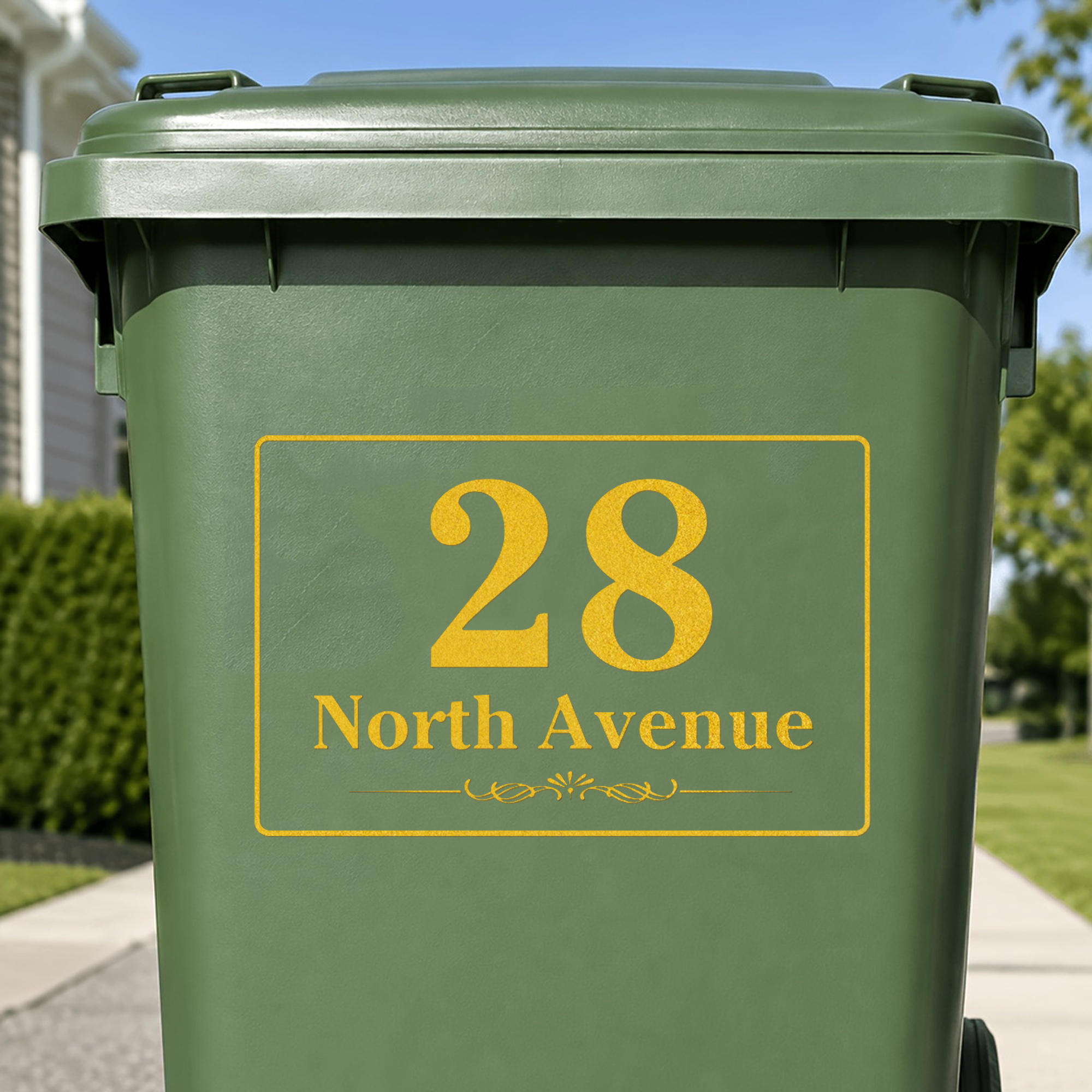 TEMU 4 X Wheelie Bin Stickers, Bin Numbers Wheelie Bins, Personalised Bins Numbers Stickers, Custom Number Sticker Number Street Name