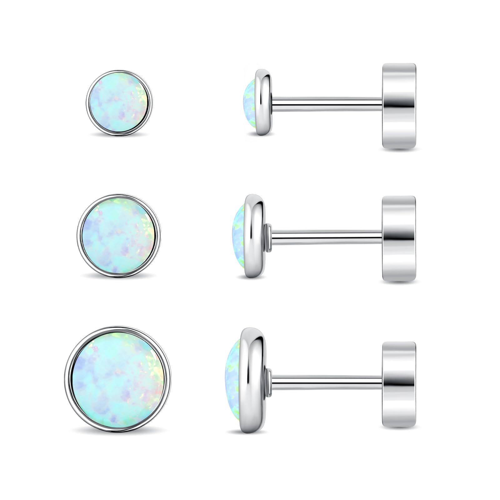 

Boucles d'Oreilles Clous en Acier Inoxydable avec , Bijoux de Piercing pour Lèvre et Langue à Dos Plat, Style Y2K pour et les Vacances