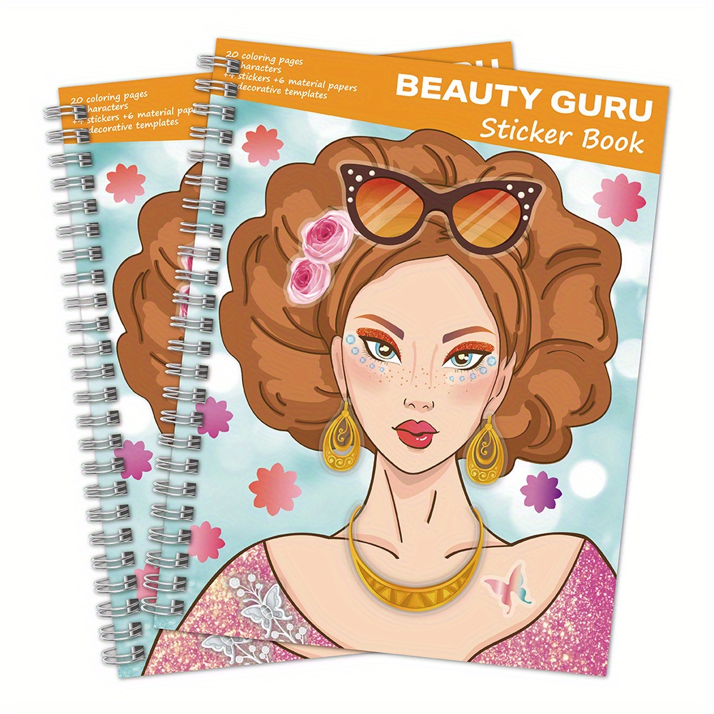20 Sheets of Character Sketches with 100+ Stickers, 6 Sheets of Material Paper - New   Coloring and   Sticker Book for Adults & Teens, Perfect Halloween or Christmas Gift, Colouring Book, Drawing Book