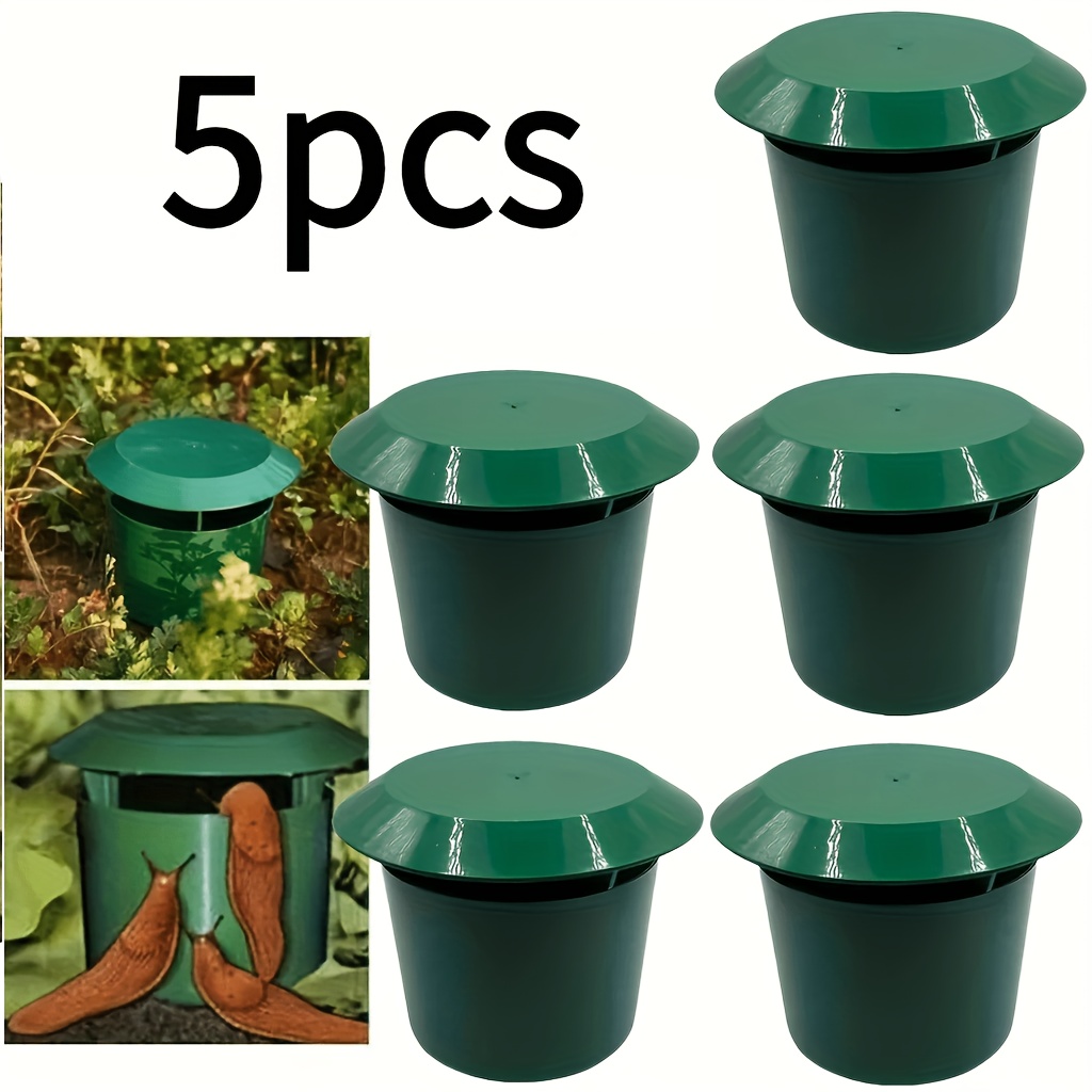 Image of 5pcs Reusable Snail And Slug Trap Set, Suitable For Yards, Gardens, And Farms, Easy-to-use Plastic Trap Boxes, Effective Against Snails And Garden Pests, Efficient Pest Control Solution