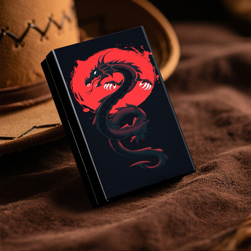 2D Patterned Printed Metal * Featuring a Chinese Dragon, a Creative And  Unique Smoking Accessory That Serves As a Portable Storage for Cigarettes *  Gifting to Show Friendship * Practical And *