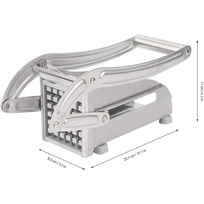 TEMU Fry Cutter, Stainless Steel Potato Cutter With Non-slip Feet, 2 Blade Sizes For Homemade Chips, Fries & Veggie Slices