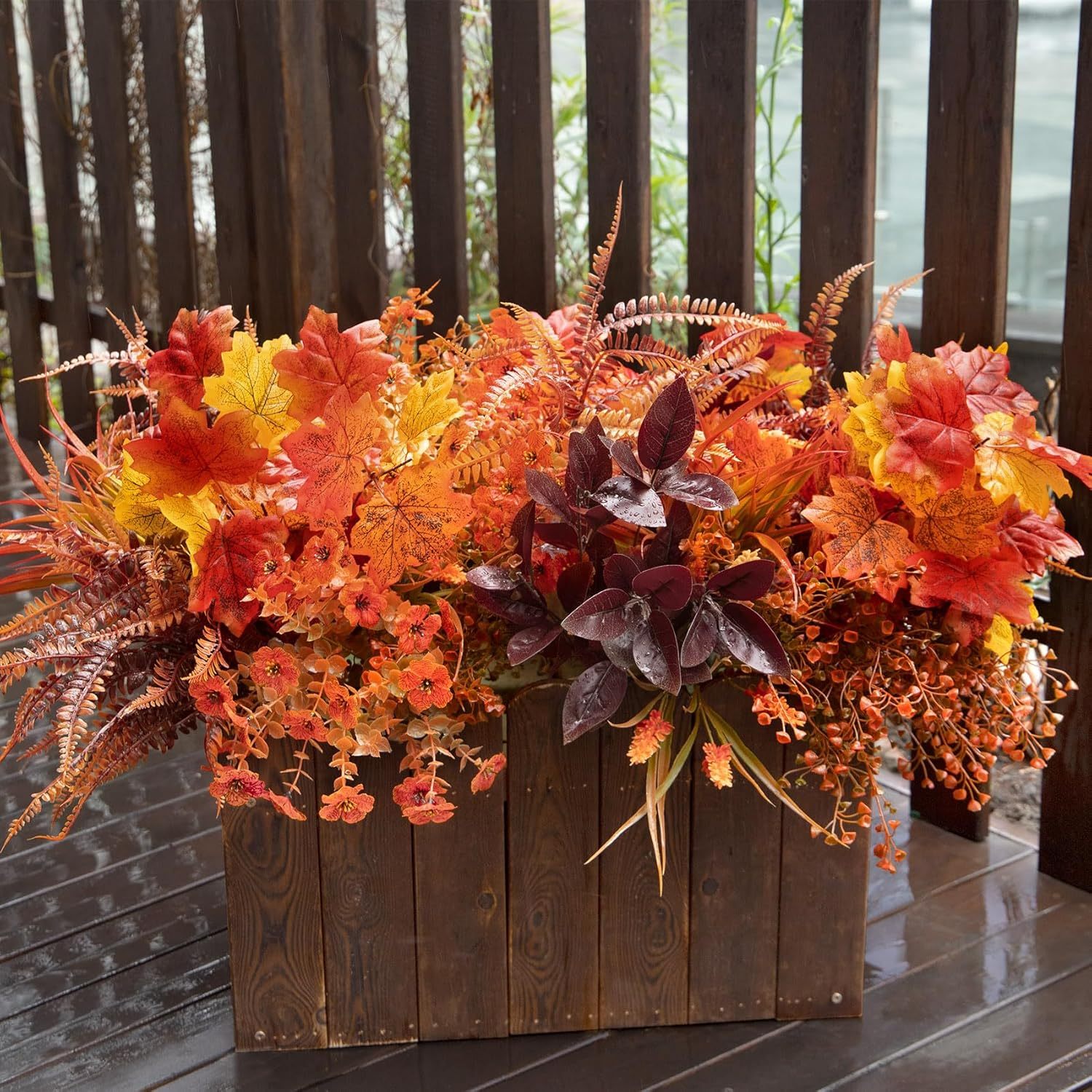 5er-Set Künstliche Bougainvillea-Blumen - Herbstdeko Mit Blüten Und Laub, 70 Cm Hoch, Für Vasen & Arrangements