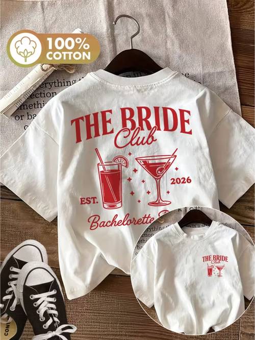 double sided print summer casual womens style stars the est 2026 bachelorette party printed round neck pure short sleeve t shirt