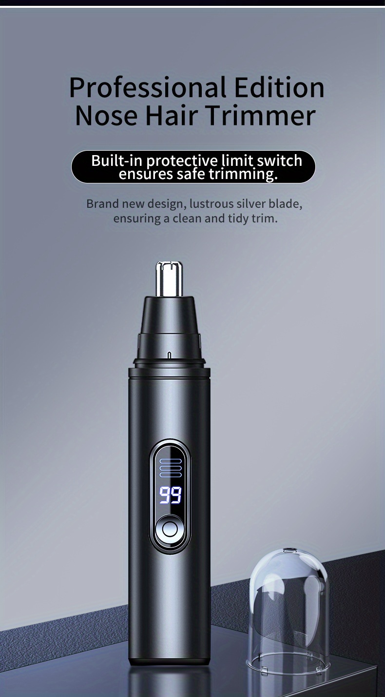 2 colors   stainless steel usb rechargeable nose ear hair trimmer with     silent operation portable wireless charging for men women Product details 3
