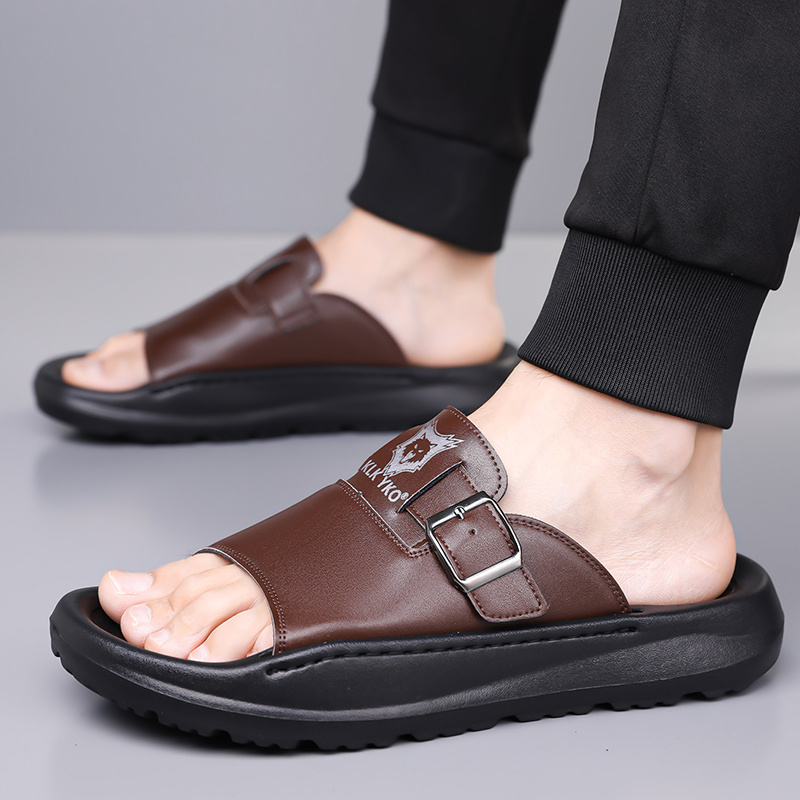 new 2024 spring summer casual slip on sandals soft sole trendy   for men high quality durable breathable   lightweight home slippers comfortable non slip thick soled outdoor indoor use fashionable open toe flip flops for     relaxation   or home   1 pair of eva slides 1   bag Product details 3