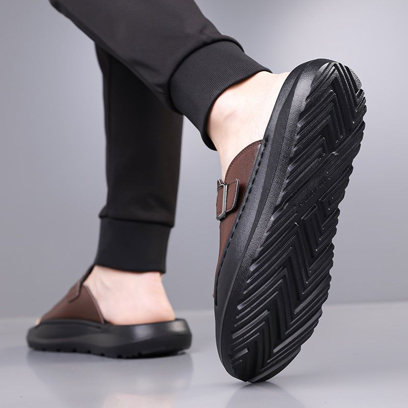 new 2024 spring summer casual slip on sandals soft sole trendy   for men high quality durable breathable   lightweight home slippers comfortable non slip thick soled outdoor indoor use fashionable open toe flip flops for     relaxation   or home   1 pair of eva slides 1   bag Product details 7