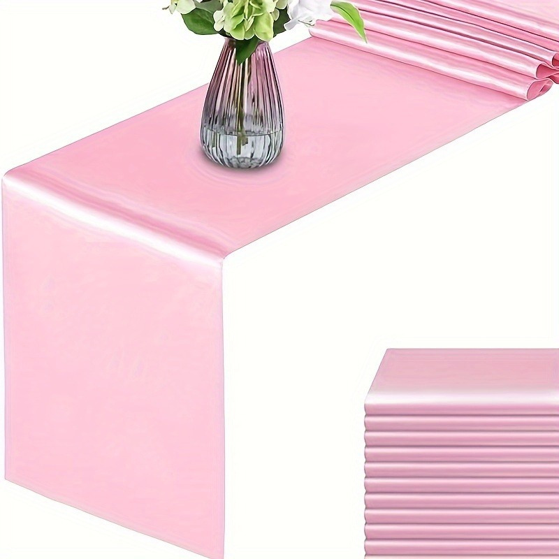 

Satin Table Runner | Polyester | Smooth, Silky Fabric For Weddings & Events | Elegant Pink | & Easy To Clean | Floral Arrangements & Decorative Centerpieces