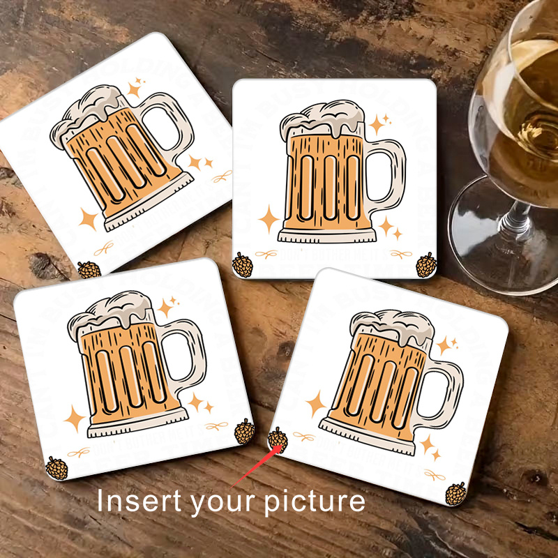 TEMU 10pcs Custom Coasters - Logo, Exquisite Photo, Business Wooden Coasters, Table And Office Decor, Office Decoration - Fashionable Drink Mat - No