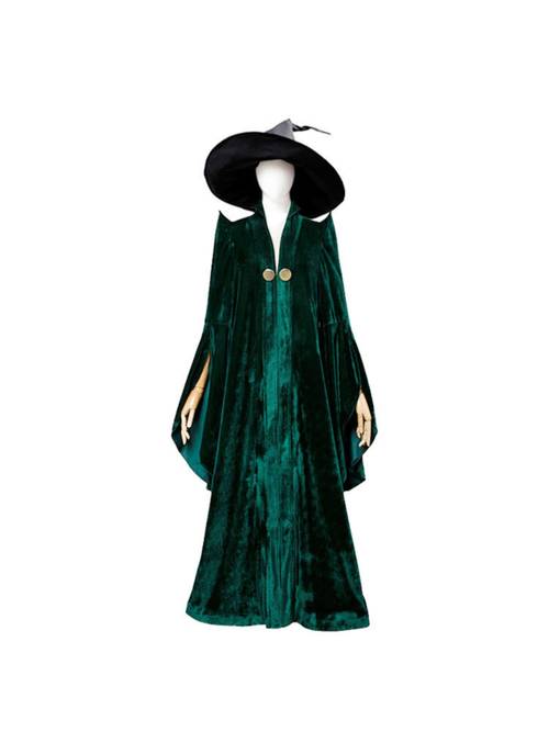 item picture dark green velvet long wizard cape pointed neck split wide sleeve retro wizard cape with big brim pointed black hat suit halloween stage photo fantasy cosplay costume