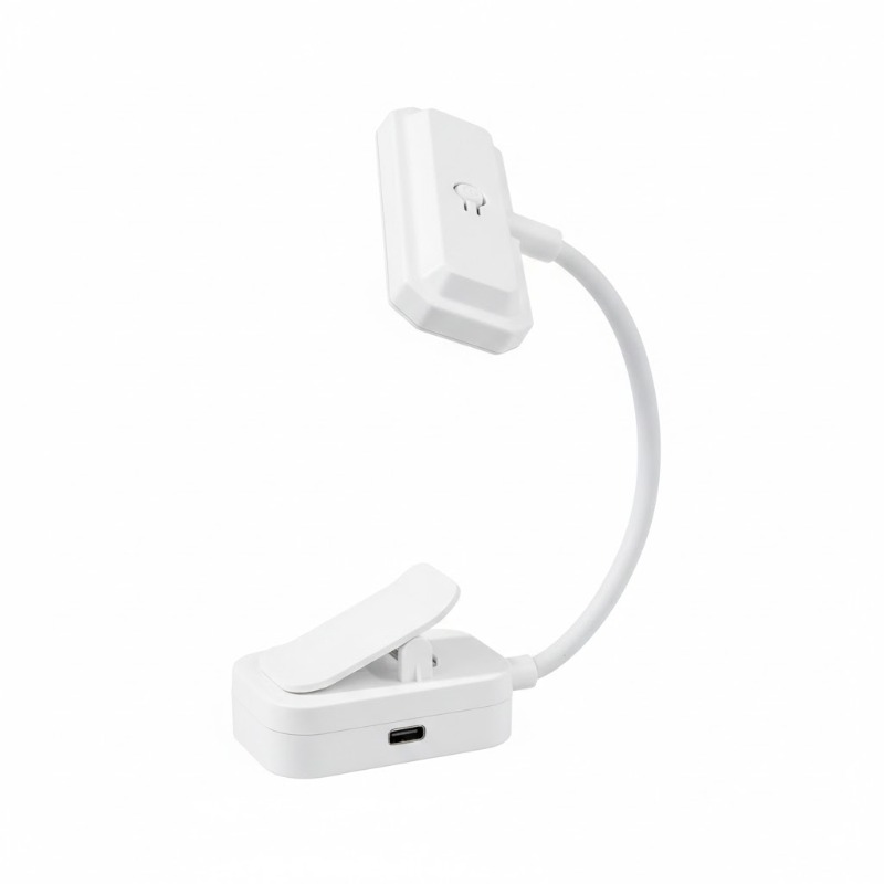 Image of 1pc 12-led Reading Light, Rechargeable Book Lamp With 360° Rotation And Bending, 3-color Temperature Dimmable Light, Usb Charging With 300mah Battery, Compact Book Lamp, Bedroom Night Light