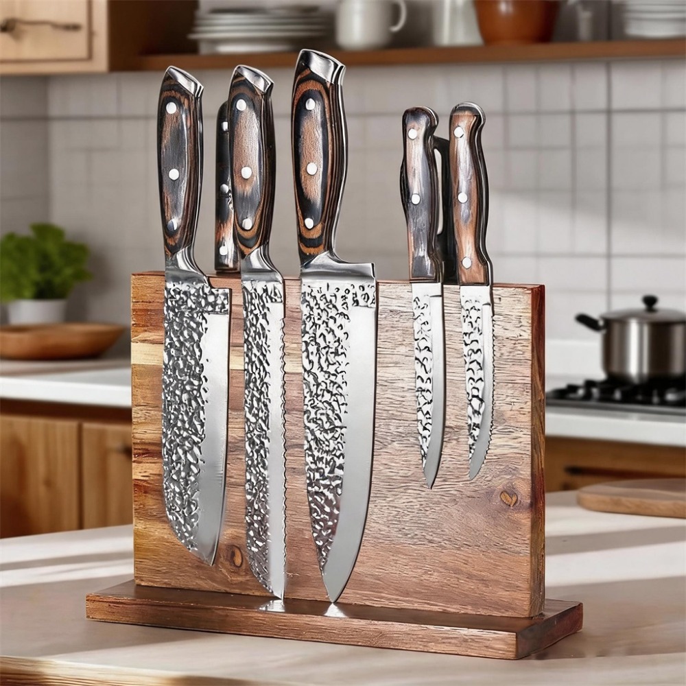 Image of Wall Mounted Knife Holder, Space-saving Knife Storage Rack, Practical Cutlery Organizer, Sturdy And Durable, Kitchen Knives , Fits Perfectly For Kitchen Counter, Cabinet And Use.