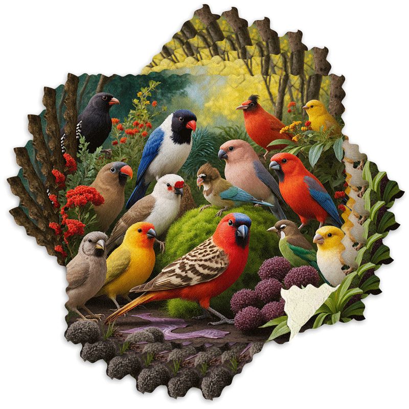 TEMU 6pcs Kitchen Dish Towels With Birds Singing Print, 2d Element Pattern Reusable Cleaning Cloths, Microfiber Scouring Pads, Strong Absorbency And