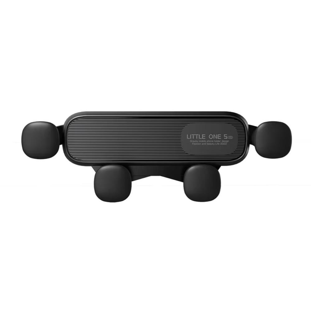Black Car Phone Holder, Retractable Gravity Air Vent Mount, Car Interior Accessory