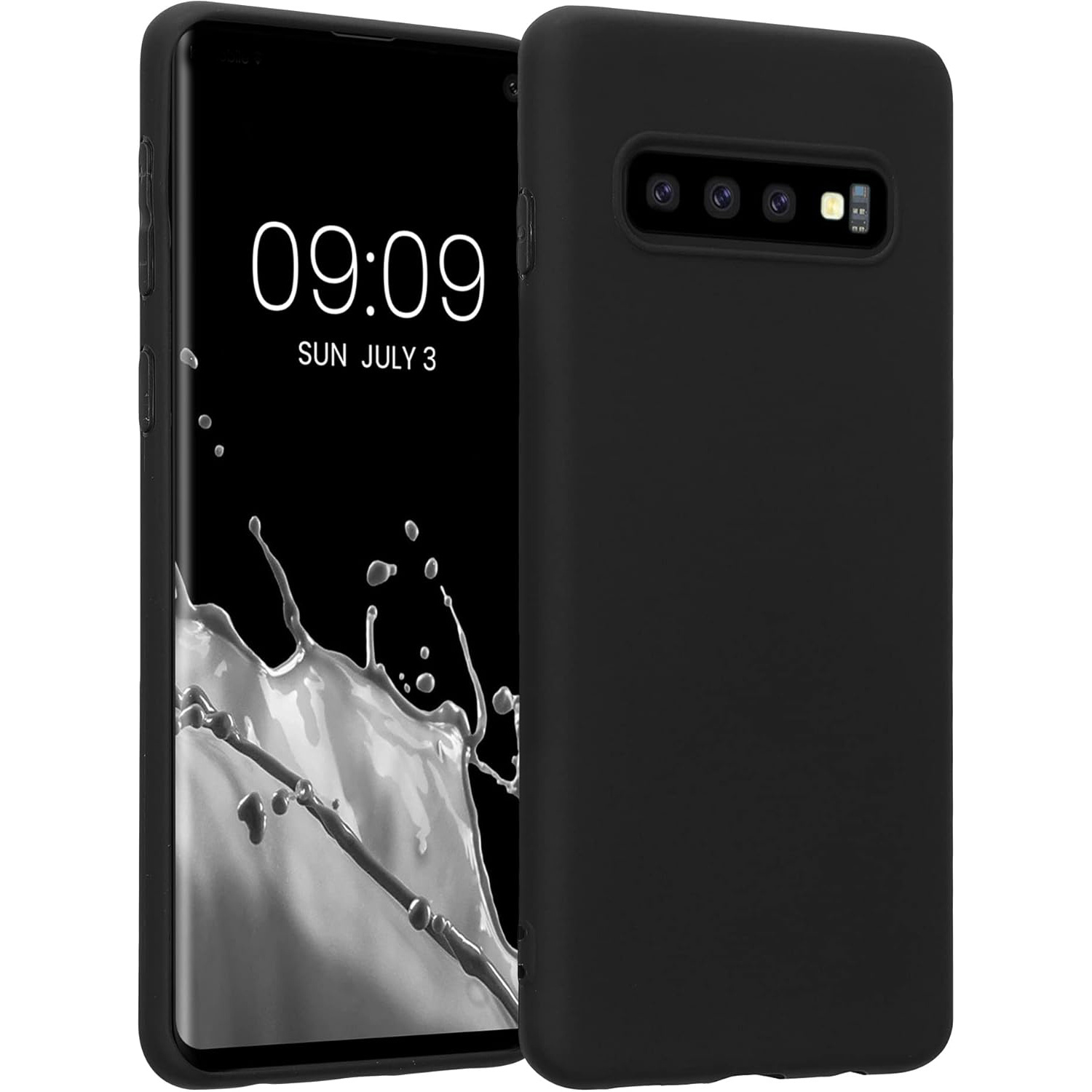 Phone Case - For Galaxy S10 Case Slim Shockproof Flexible Black Matt Soft Silicone Protective Phone Case Cover