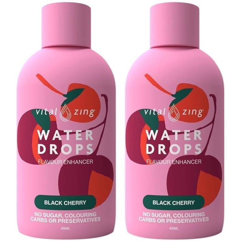 Stevia Black Cherry Drops 45ml Pack of 2 - Natural Stevia Sweetener, No Sugar, No Calories, No Preservatives, No Artificial Ingredients, Perfect For Beverages & Cooking, Beverage Sweetener | Natural Sweetener | Preservativefree Sweetener