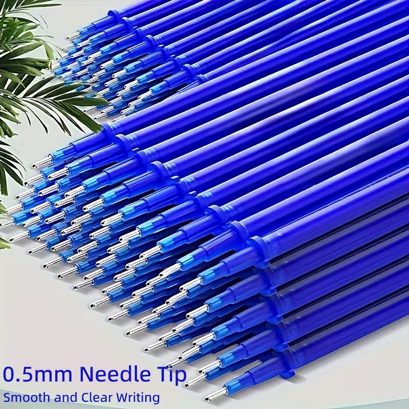 TEMU 31pcs Erasable Blue Refill Set, 0.5mm Fine Tip, High-capacity Blue Ink, Ideal For Note-taking And Writing, And School Supplies, For Birthday