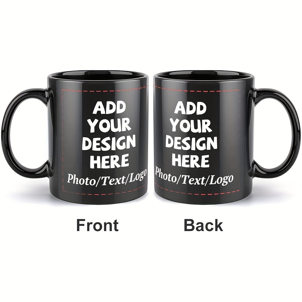 Personalized Ceramic Coffee Mug - 11oz, Customizable With Photos & Text/logo, Perfect Gift For Halloween, Christmas, Thanksgiving (hand Wash Only), Reusable Double-sided Print
