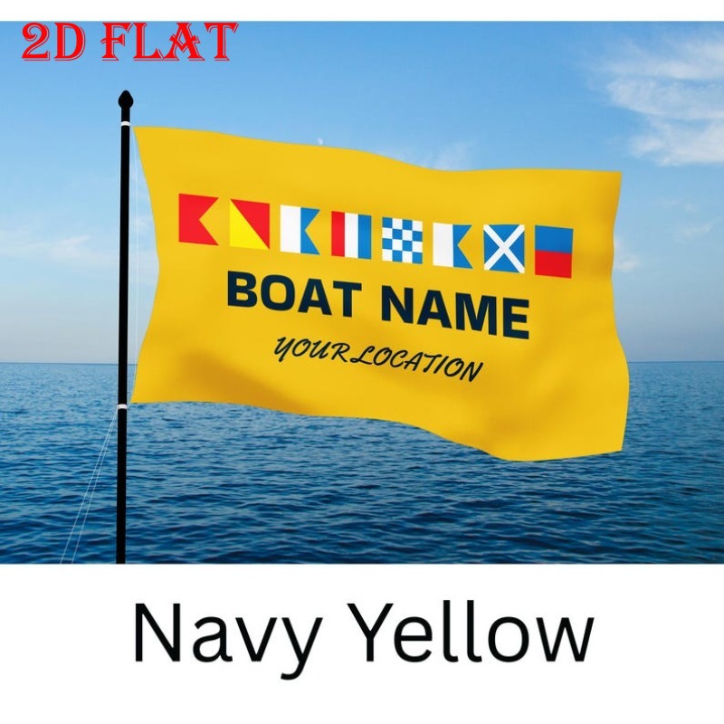 Two-Dimensional Flat Flag Designed for Boats, Custom Gift