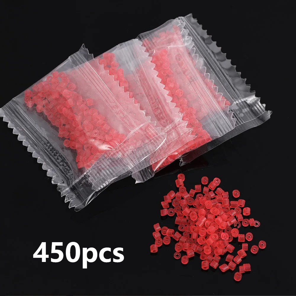 Image of 450pcs Fishing Rubber Bands Synthetic Rubber Elastic Bands For Bloodworm Bait Fishing Baits Elasticgranule Rubber Rings Universal Fish Tackle Lure