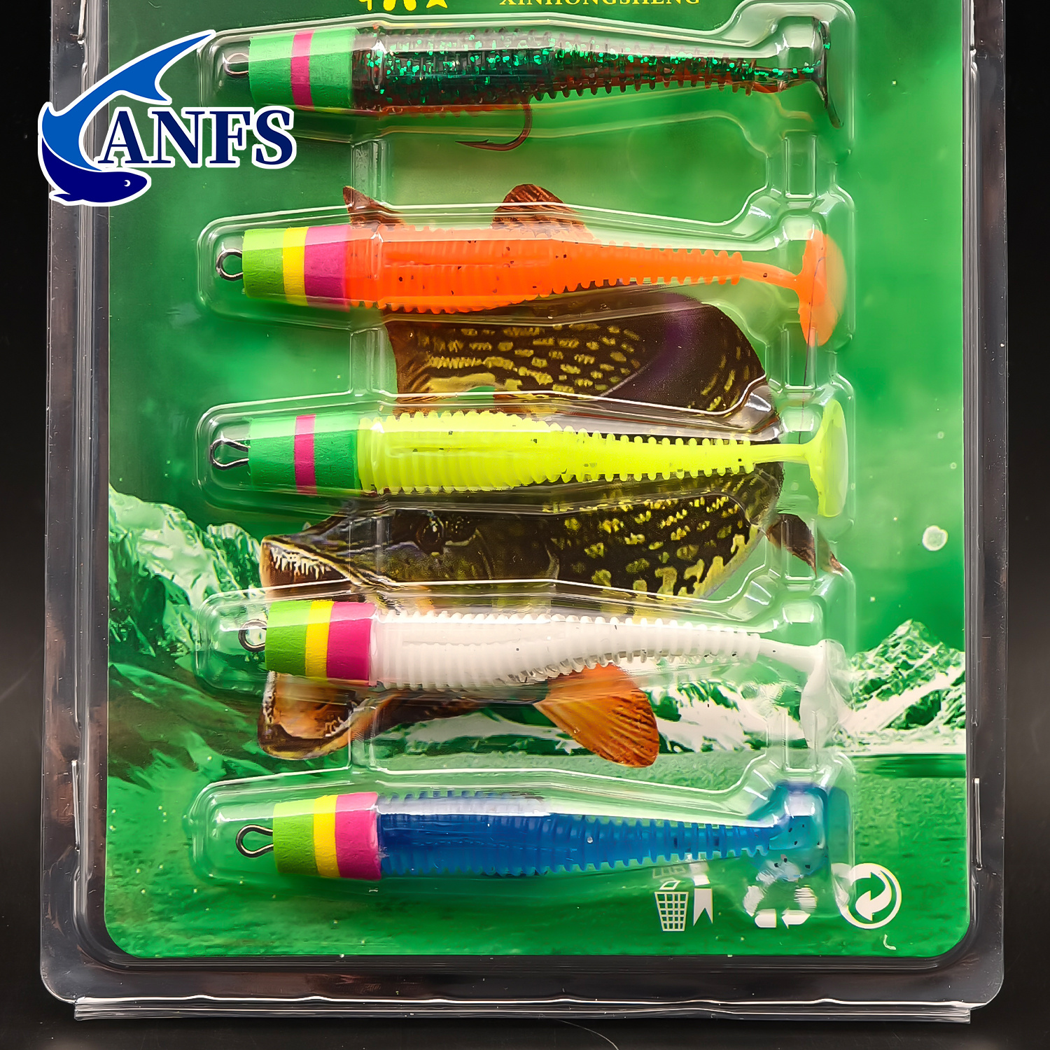E-shop ANFS 5er-Pack Angelköder Set - Hochwertige europäische künstliche Köder für Barsch, Hecht und - Ein fantastisches Geschenk für Angelbegeisterte