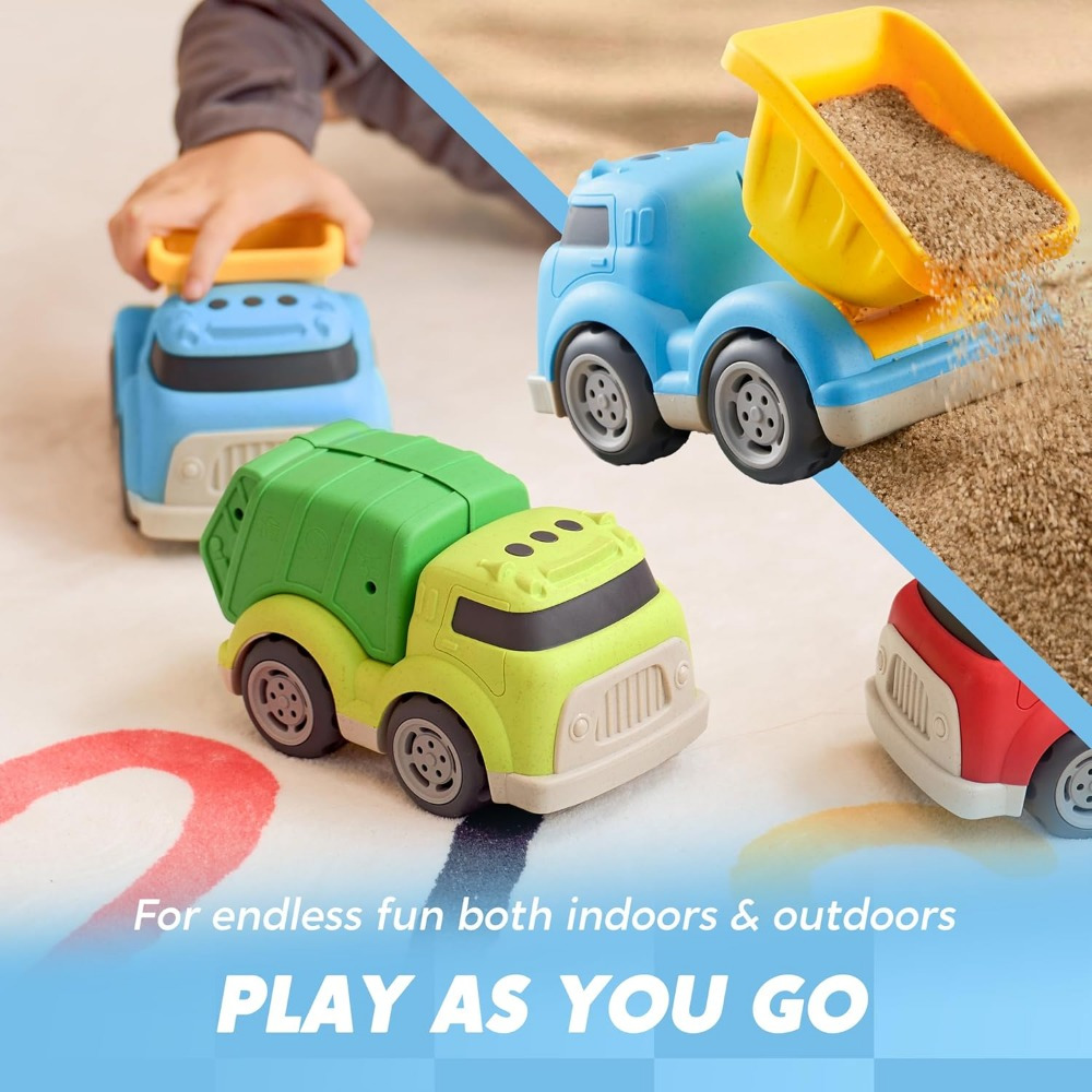 Fajiabao 18 Pcs Toy Cars For Toddlers Mini Pull Back Cars & Trucks Party Favors For Kids 3-5 Classroom Prizes Goodie Bags Pinata Stuffers Bulk For 2 3