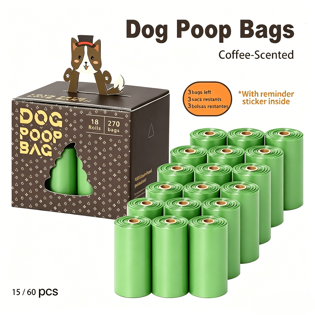 15 45pcs 1 3 rolls green scented dog   bag refill rolls extra thick heavy duty tear resistant pet waste bags leak proof portable disposable poo bags for small medium large dogs puppies cats kittens outdoor walking yard litter cleaning Product details 3