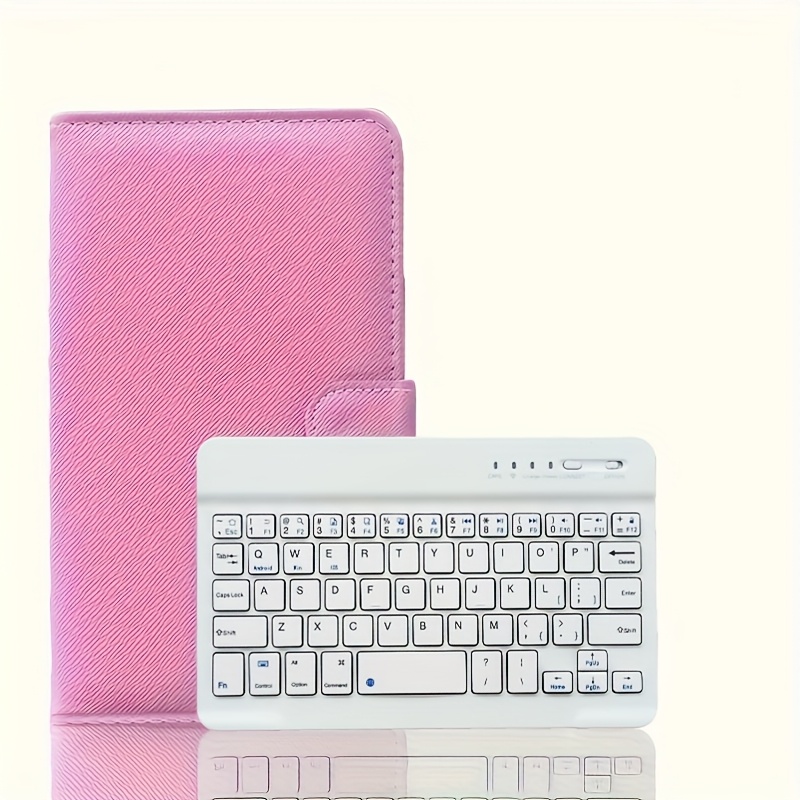 Compact Wireless Keyboard - Full Size, Collapsible, Black Faux Leather, Suitable for Mobile Phones, Tablets, And Laptops, Optional With/Without Stylus Pen