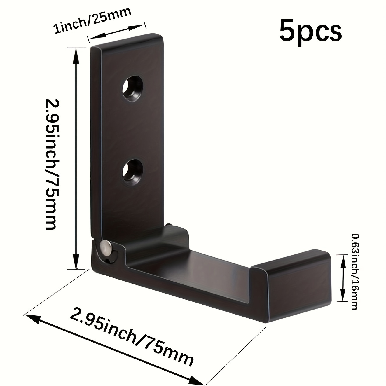 5pcs Rust-resistant Alloy Folding Coat Hooks - Wall-mounted, Heavy-duty Metal Hangers For Coats, Towels, Hats, Bags, And Fitness Equipment. Includes Mounting Screws