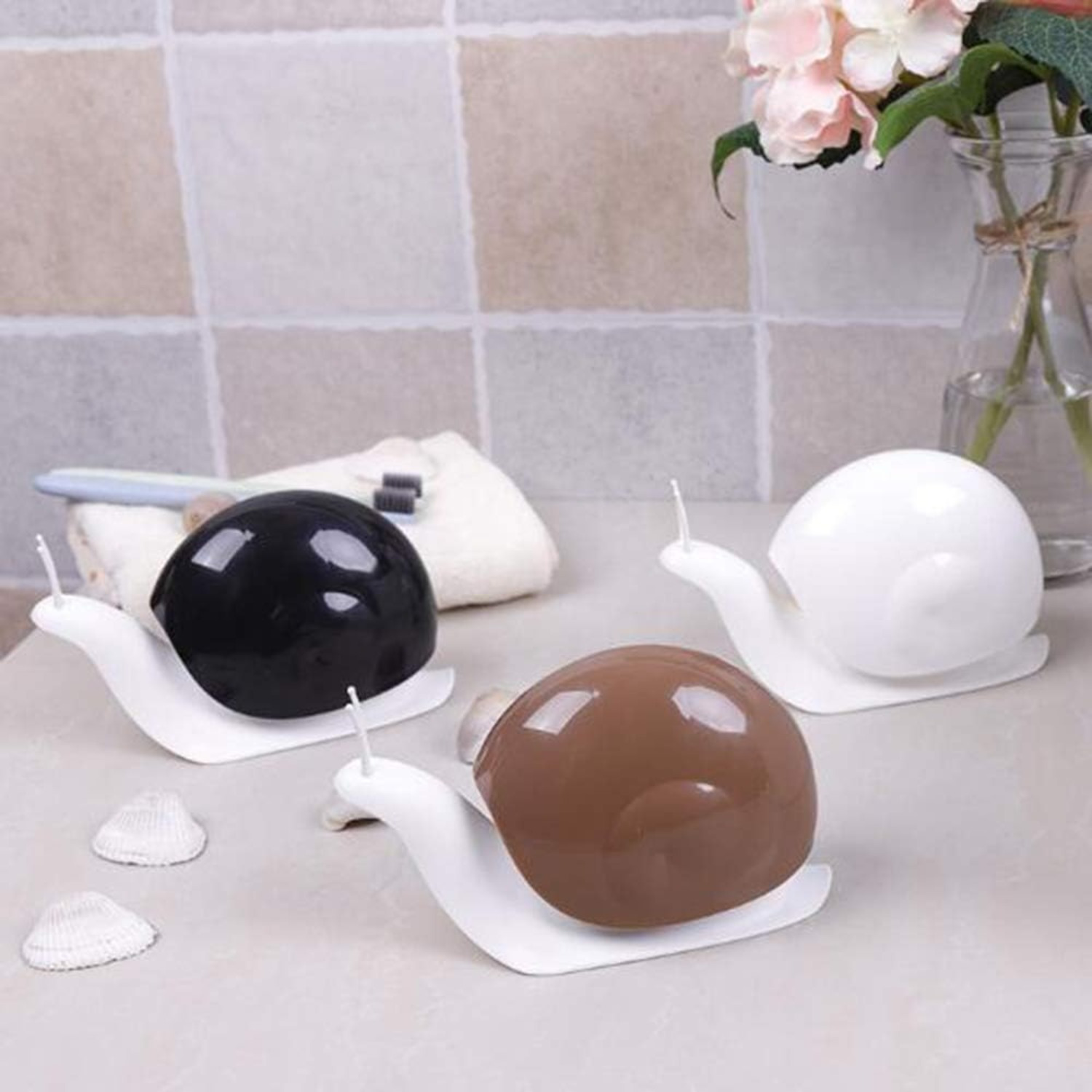 cute snail soap dispenser for kitchen bathroom  . (4.06oz) (brown) details 3