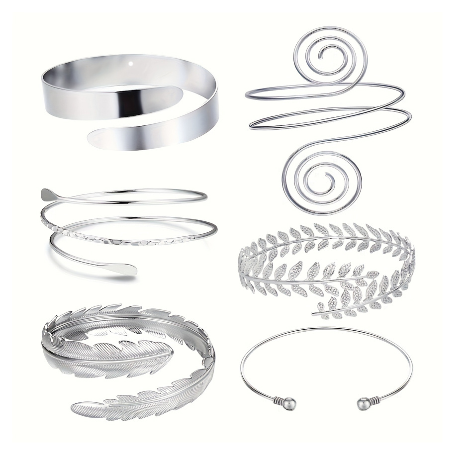 6pcs Adjustable Arm Cuff Bracelet Set for Women