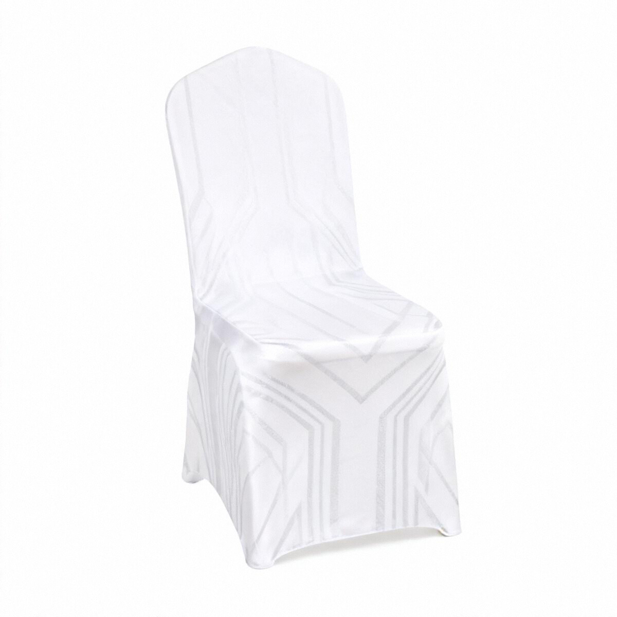 TEMU Pack Of 100 White Stretch Chair Covers | Versatile, Removable, And Washable Covers For Folding Chairs, Ideal For Weddings, Banquets, And