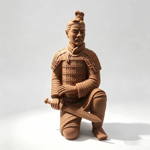 kneeling style statue ancient chinese armored soldier sculpture high detail collectible figurine desktop ornament for home office bookshelf decor historic gift for adult history enthusiasts