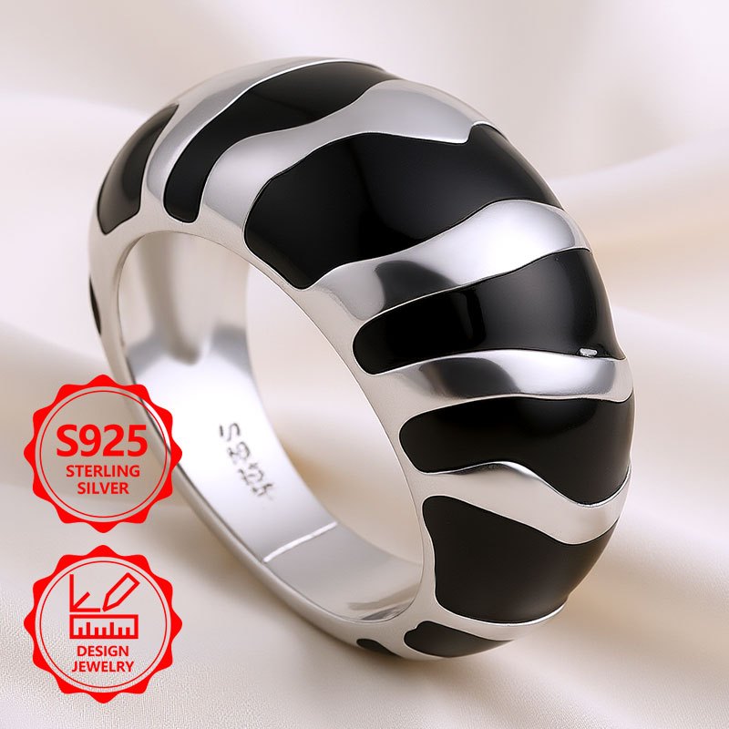 Image of 925 Sterling Silver Exquisite Women's Fashion Ring, Elegant, Fashionable, And Women's Jewelry Ring With A Beautiful . Suitable For Vacation Trips, Daily Wear, An Ideal Commemorative Gift For