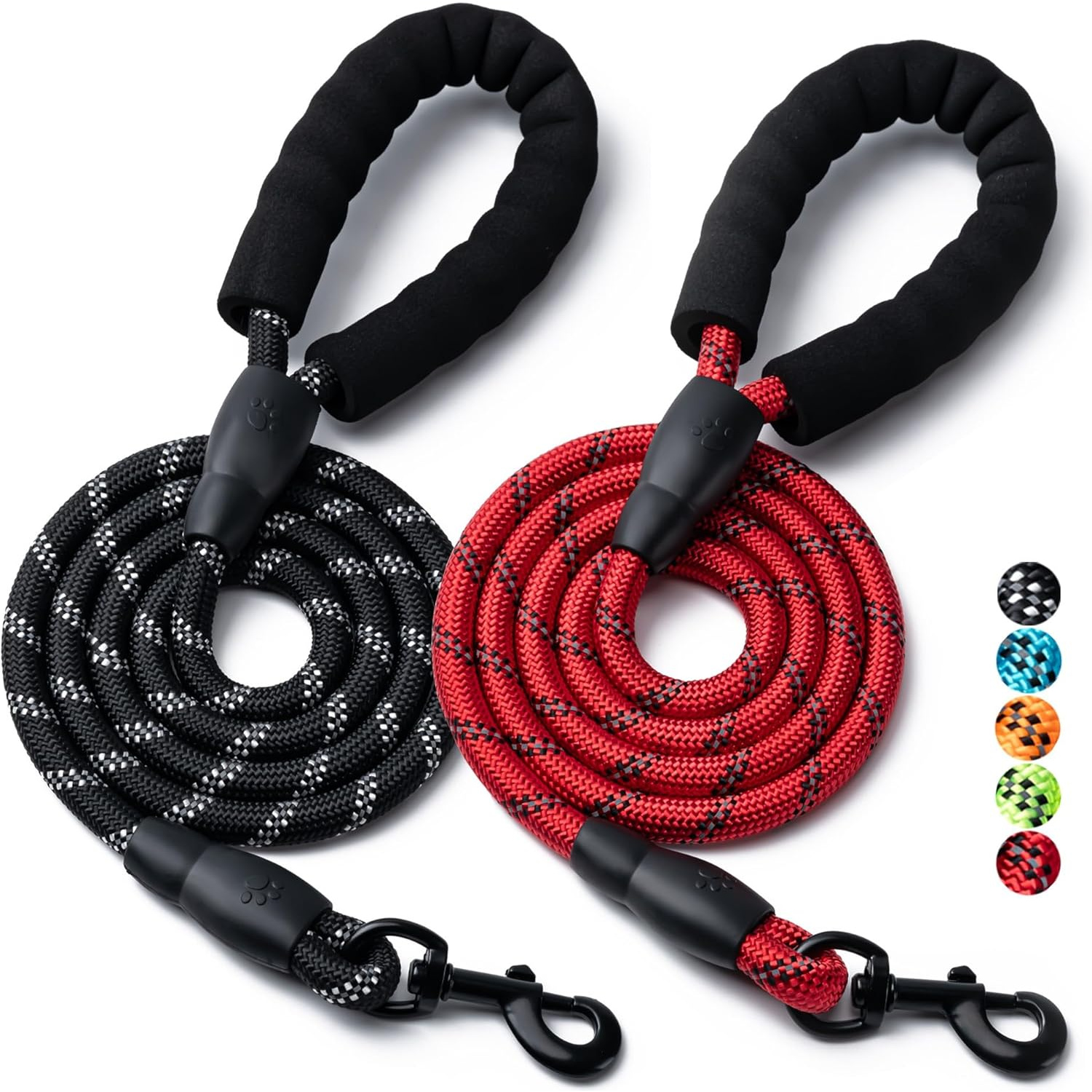 TEMU 2 Pack Dog Leashes, Heavy Duty Nylon Rope Pet Leashes With Comfortable Padded Handle, Reflective Dog Leashes For Small Medium And Large Dogs