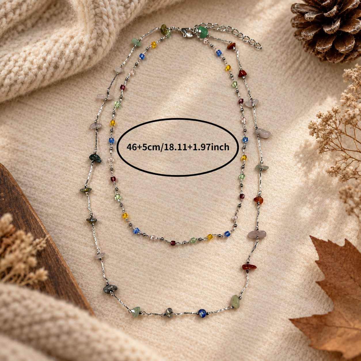 Exquisite Y2K Irregular Colored Artificial Stone Necklace