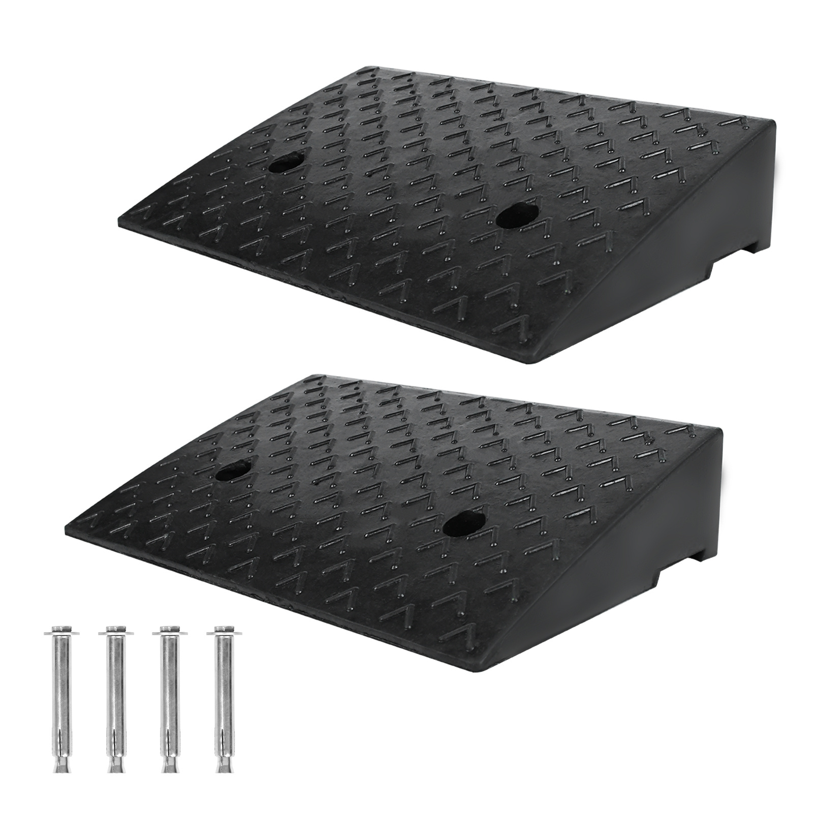 2x Curb Ramps, 11cm High, Portable Heavy-duty Plastic Threshold Ramps, Suitable For Cars, Motorcycles, Wheelchairs, , Rvs, And Shed Access