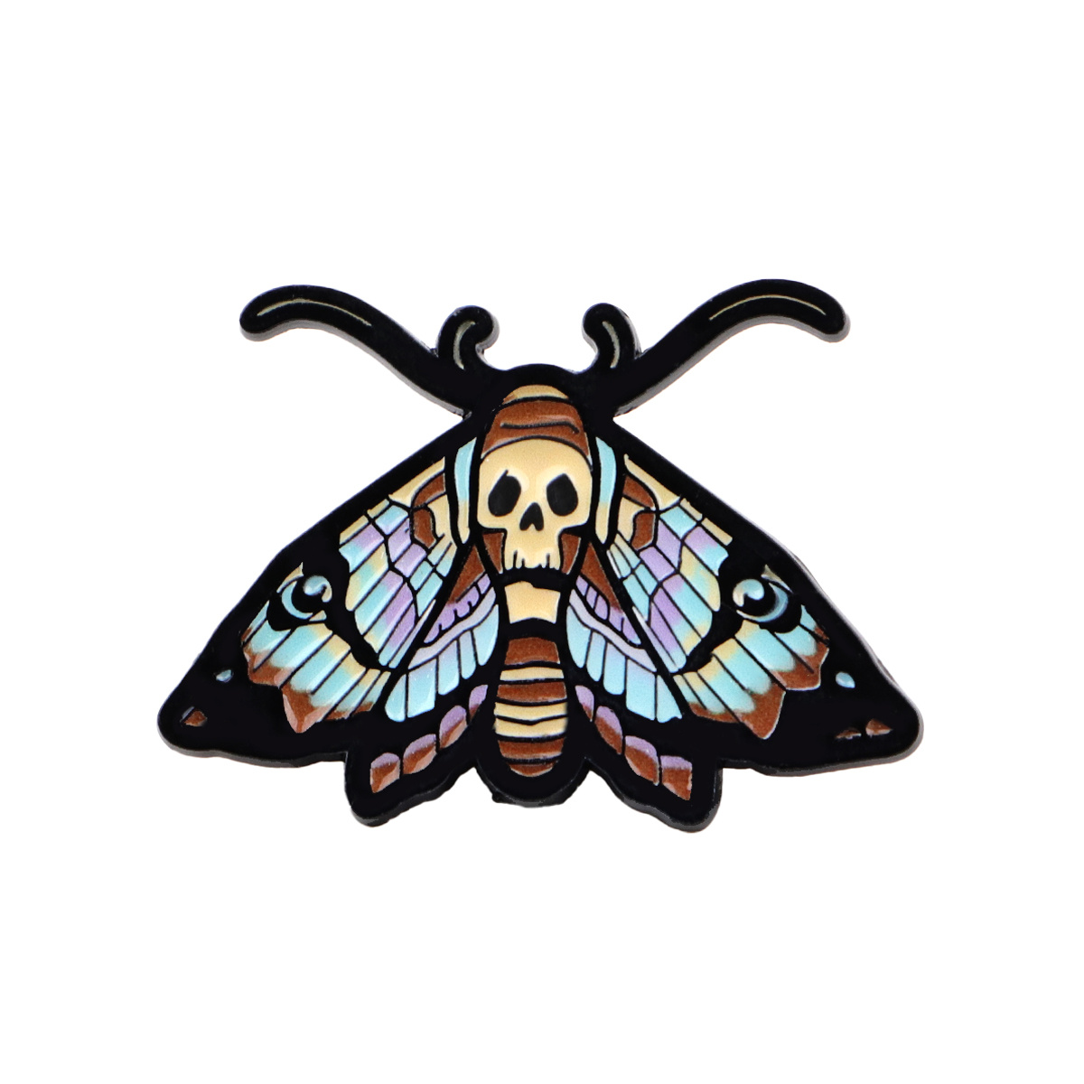 Gothic Enamel Brooch Pin - & Winged Skull Design With Purple & Golden Accents, Durable Alloy Badge For Backpacks, Clothing, Bags, Gothic Clothing Accessory