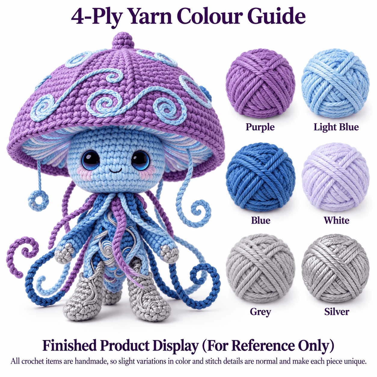 Image of Purple Crochet Kit, Beginner-friendly With Full Yarn, & English Instructions, Unfinished Handmade Supplies For You To Weave, Shelf Decor, Craft Ornament