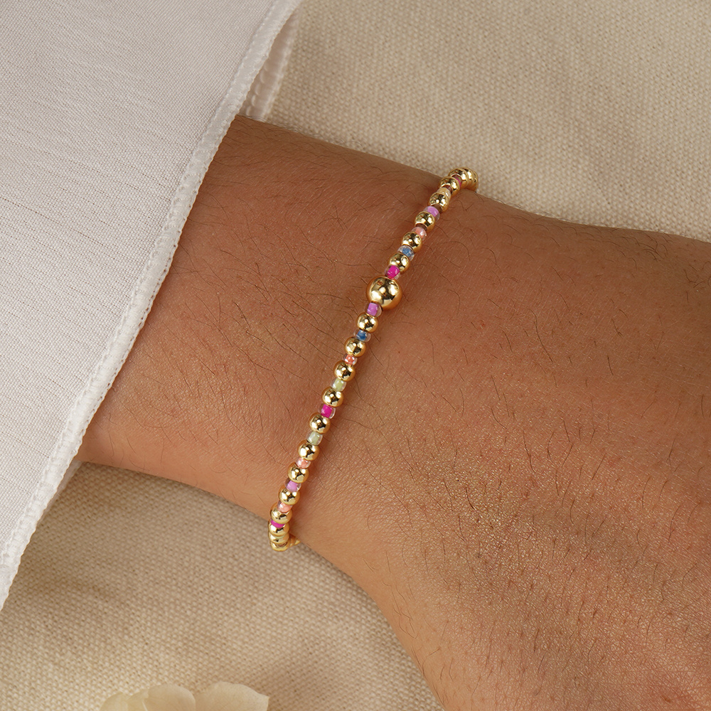 Braccialetti Con Perline Di Vetro Multicolori Caldi Braccialetti Con Perline In Pietra Semipreziosa Di Vetro Personalizzati Regali Per Bracciali Yoga - Foto 10